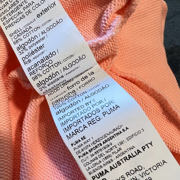Puma Rebel Hoodie Apricot Blush Hoodie Sweatshirt NEW Large MSRP: $50 - Picture 6 of 6
